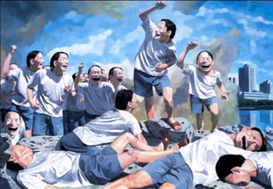 Yue Minjun, 'Liberty Leading the People' (Zi You Yin Dao Ren Min) (1995) Yue Minjun, 'Liberty Leading the People' (Zi You Yin Dao Ren Min) (1995)