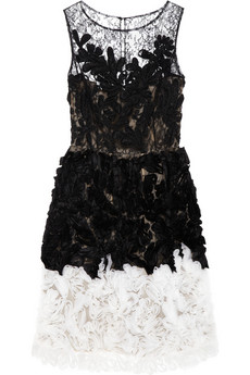 osacr de la renta Chantilly lace and organza dress OSCAR DE LA RENTA Chantilly lace and organza dress