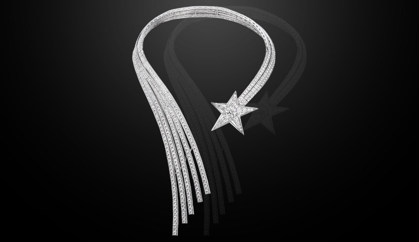 chanel haute joailerie Collier Comète en or blanc 18 carats et diamants.