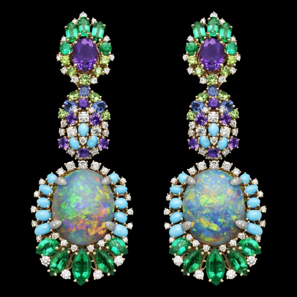  Boucles d'oreilles Dear Dior "Résille" Bouquet d'Opales boucles d'oreilles