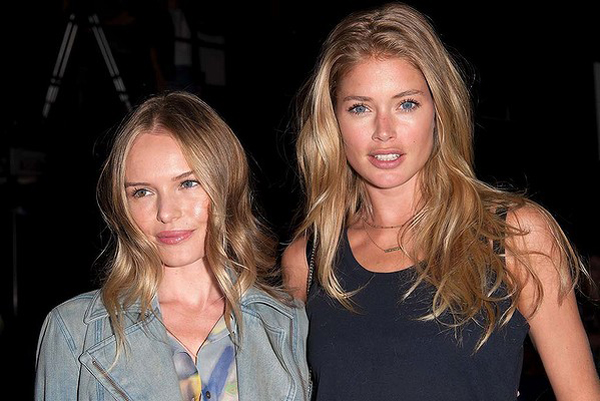 Kate Bosworth et Doutzen Kroes lors du défilé Theyskens' Theory