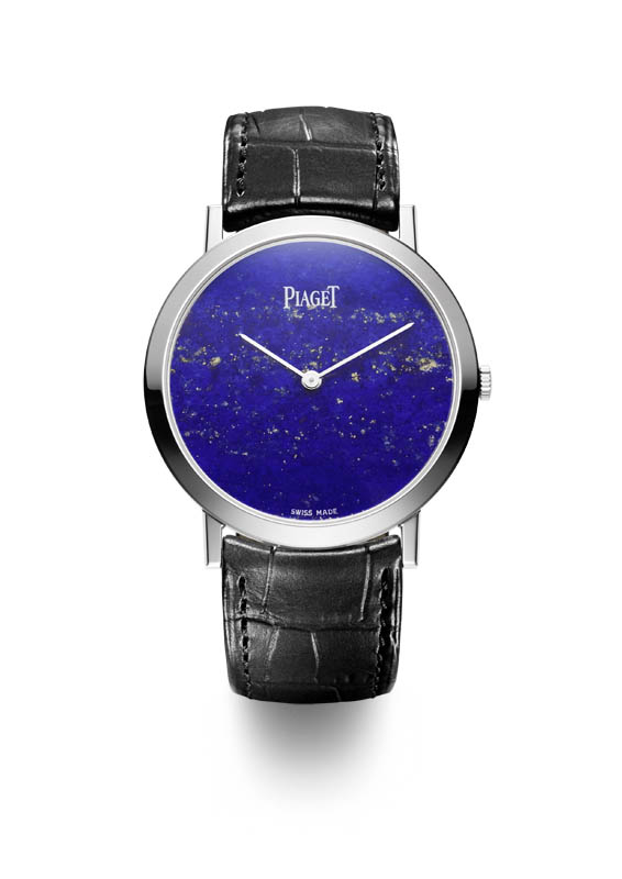 Altiplano 38mm Cadran Pierre Dure en or blanc, cadran en lapis-lazuli, mouvement mécanique