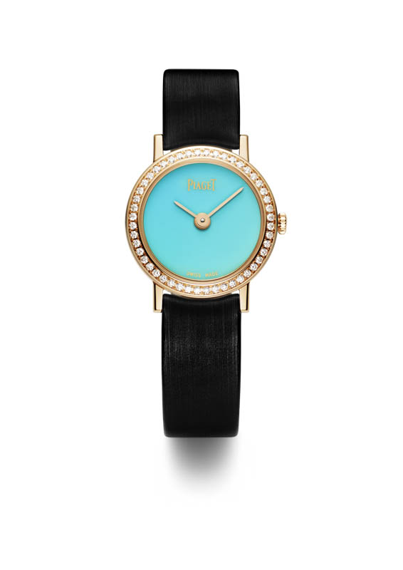 Altiplano 24mm Cadran Pierre Dure en or rose sertie de diamants, cadran en turquoise, mouvement quartz