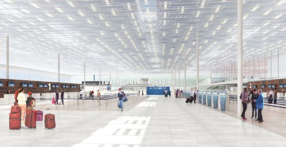 Le nouveau bâtiment transparent, temple des commerces et des services, reliera Orly Ouest et Orly Sud