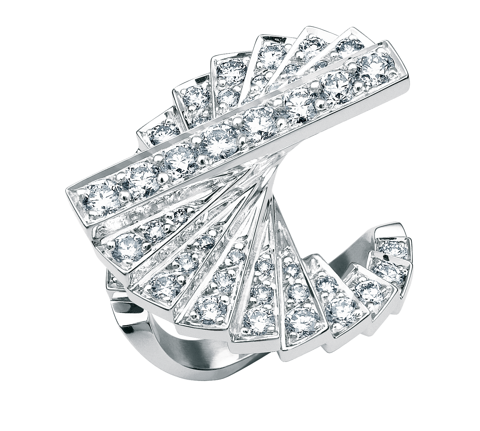 ROURE-COLLECTION ESCALIER-BAGUE DIAMOND INTERNATIONAL AWARD-DIAMANT:OR BLANC