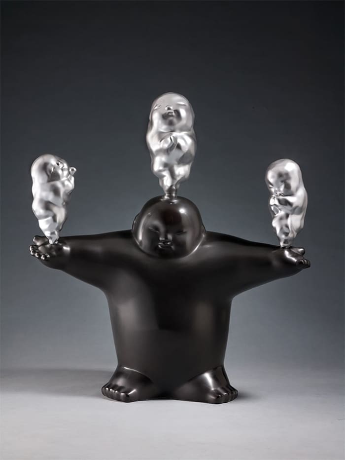 Galerie Annie Minet et Luc Merenda GENUINE STATE : sculpture en bronze Artiste : LI CHEN - 2009 - 2/8 96 HAUT x 40 x 86 cm