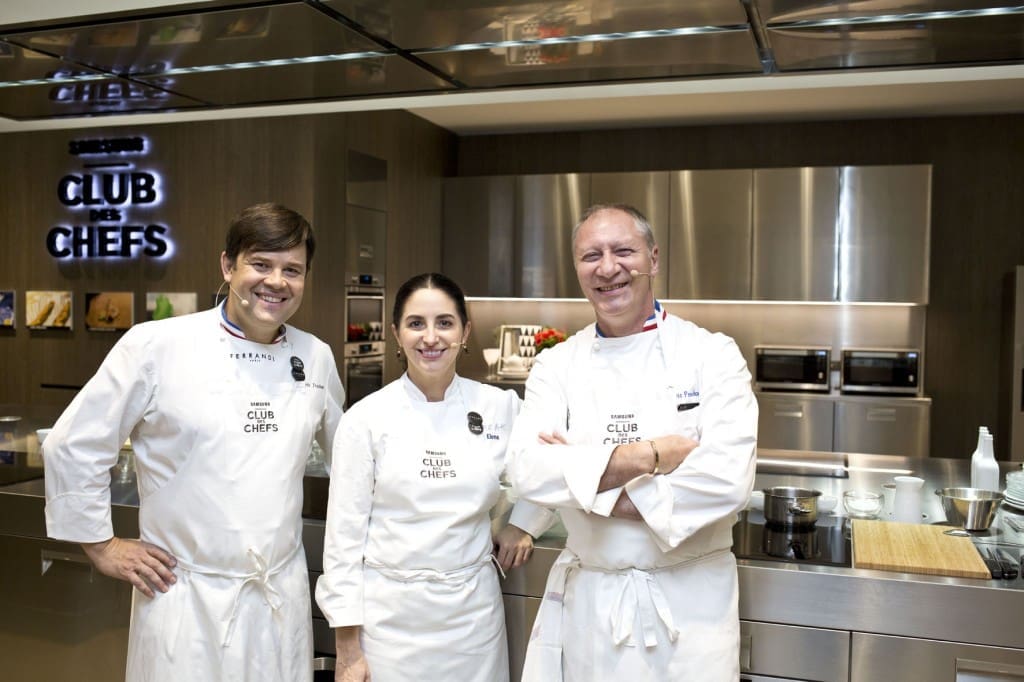 Les chefs Elena Arzak, Eric Frechon et Eric Trochon, parrains de la « Samsung Culinary Class »