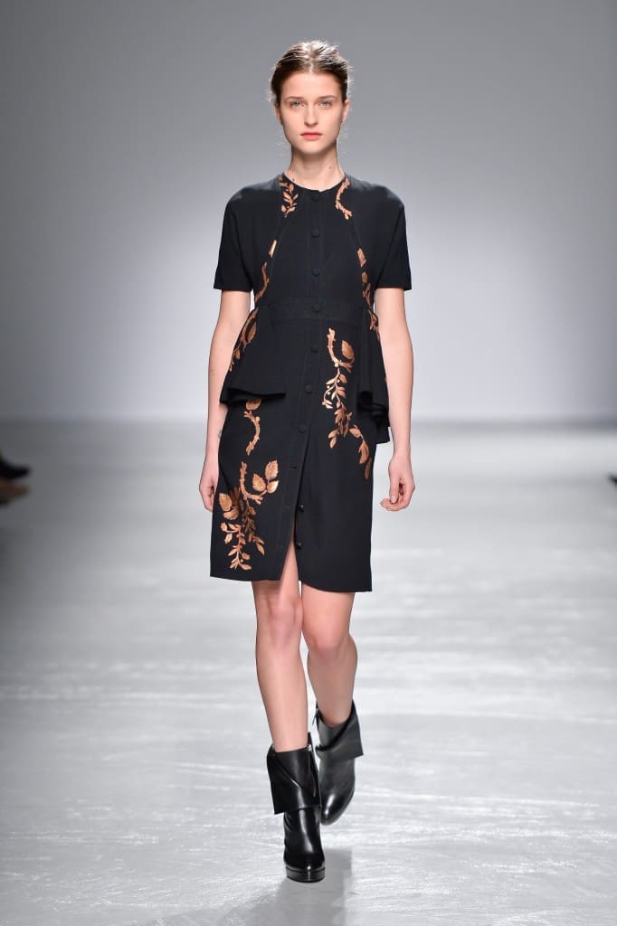 Guy Laroche, Female model catwalking during the Paris womenswear fashion shows, winter 2016 - 2017, Women ready to wear, France