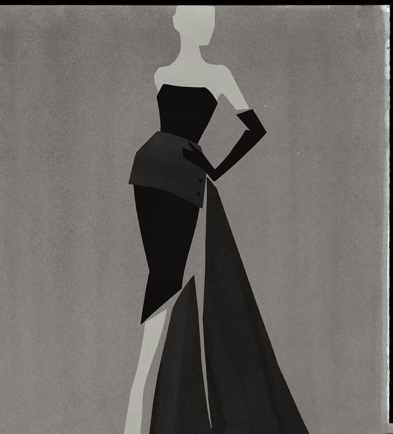 Robe Frac, automne-hiver 1949, ligne Milieu du Siècle. Frac Dress, autumn-winter 1949, Milieu du Siècle line. © Mats Gustafson